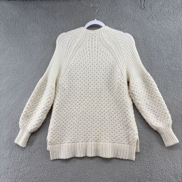 Anthropologie Bia Mock Neck Tunic Ivory Sweater Size Small Celeb Style - Picture 6 of 14